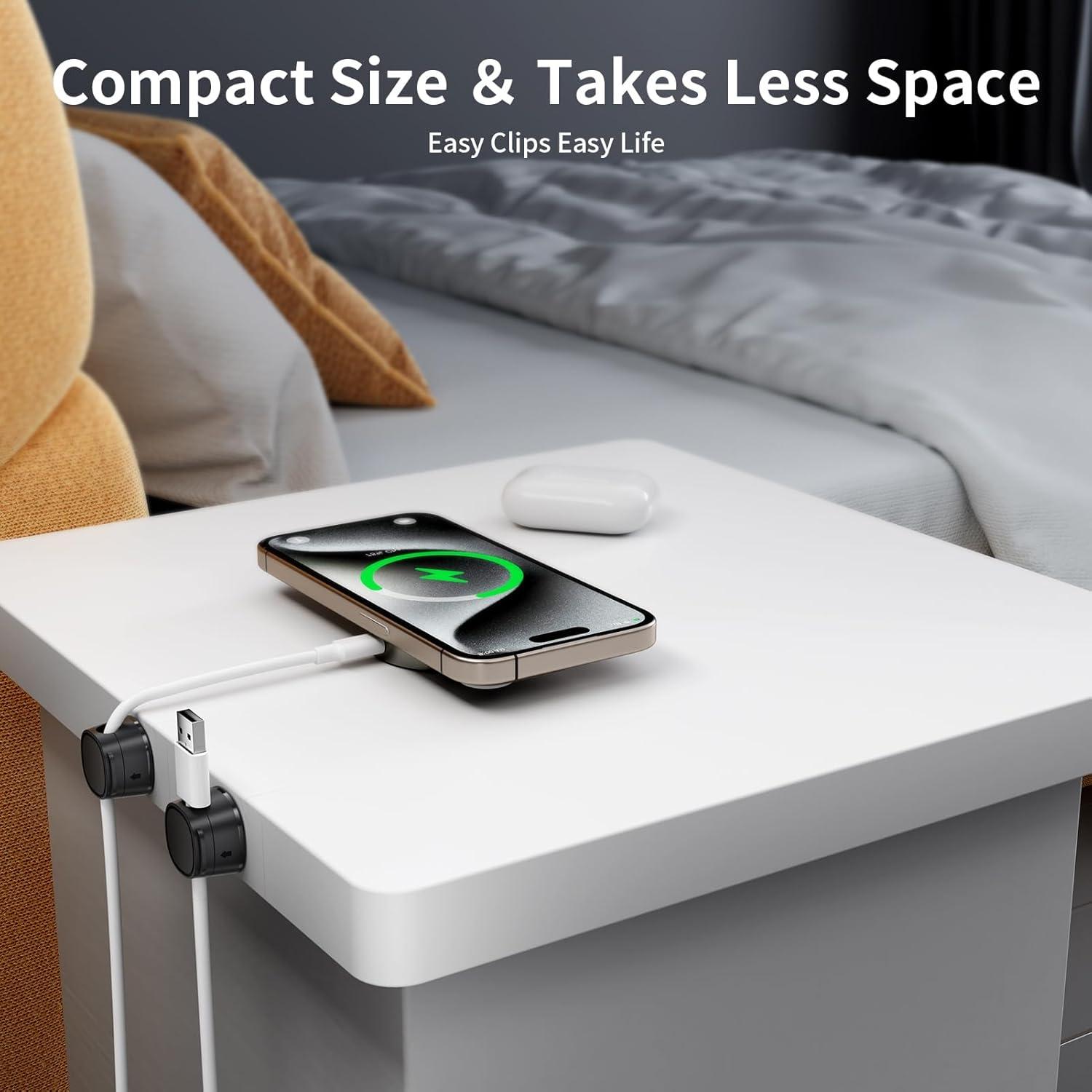 Clip Magnético Organizador de Cables FlyCoco 12 Piezas Negro