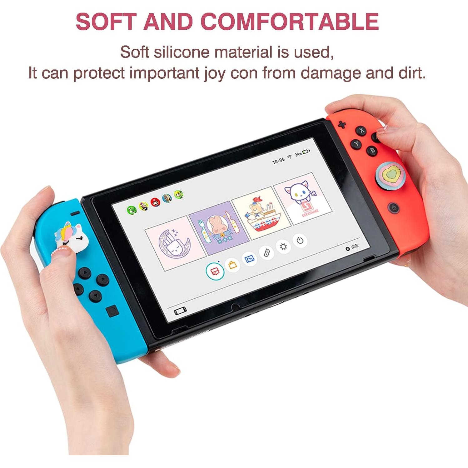 Tapa Joystick Nintendo Switch DLseego Arcoíris 4 Piezas