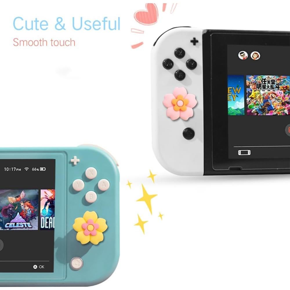 Tapas de Pulgar Kawaii PERFECTSIGHT para Nintendo Switch 4 PCS