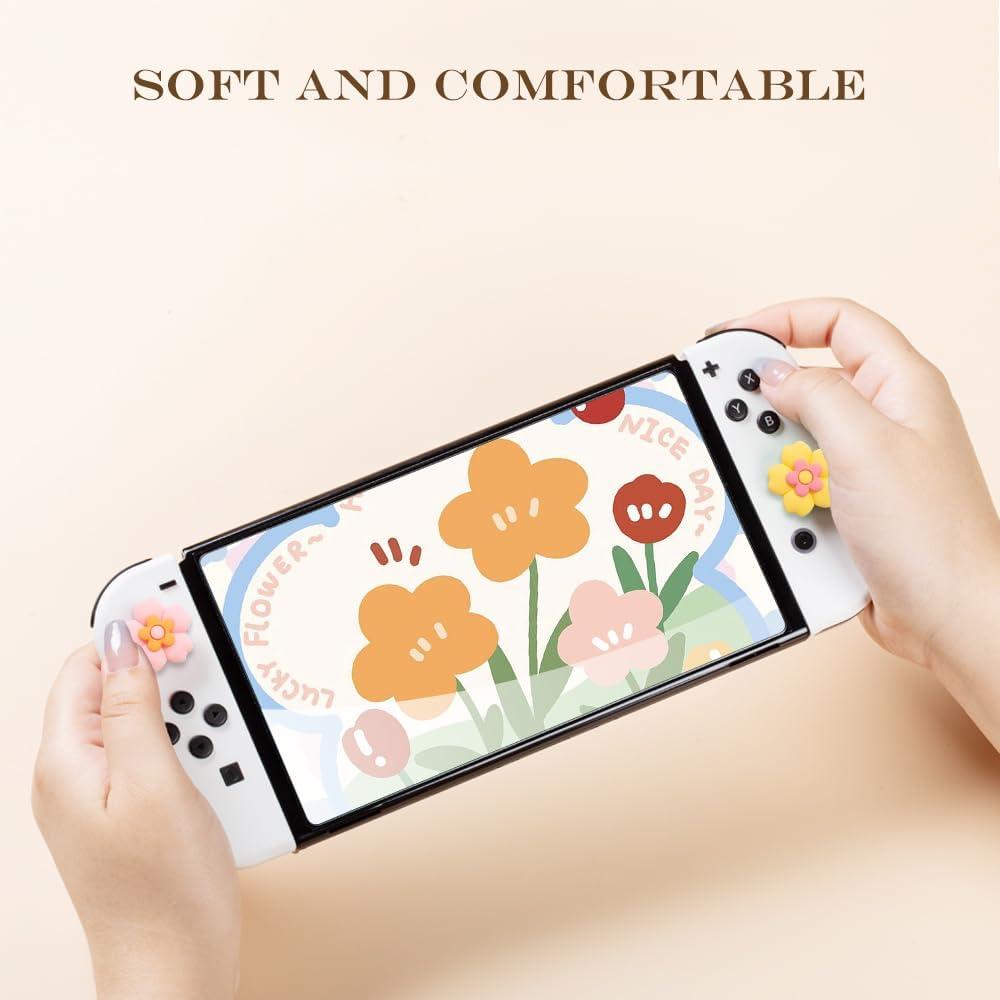 Tapas de Pulgar Kawaii PERFECTSIGHT para Nintendo Switch 4 PCS