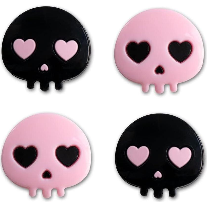 Tapas de Pulgar PERFECTSIGHT Calavera Rosa y Negra para Switch