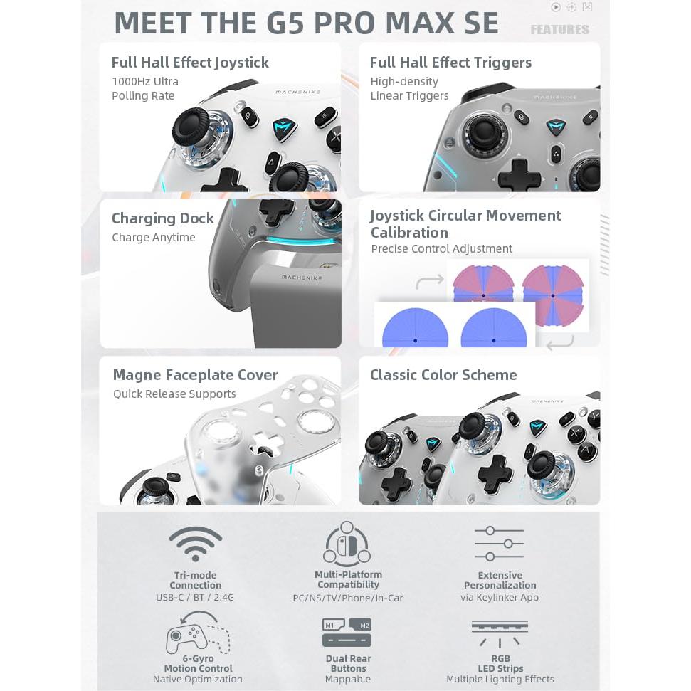 Controlador Inalámbrico Machenike G5PRO Max SE RGB