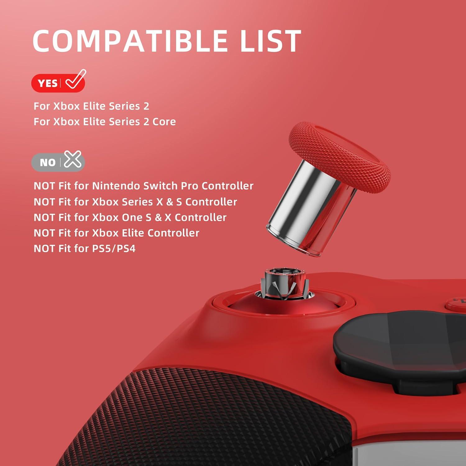 Palancas de Reemplazo eXtremeRate para Xbox Elite 2 - Rojo y Plata