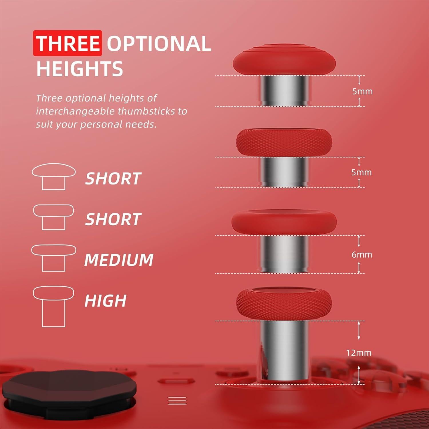 Palancas de Reemplazo eXtremeRate para Xbox Elite 2 - Rojo y Plata