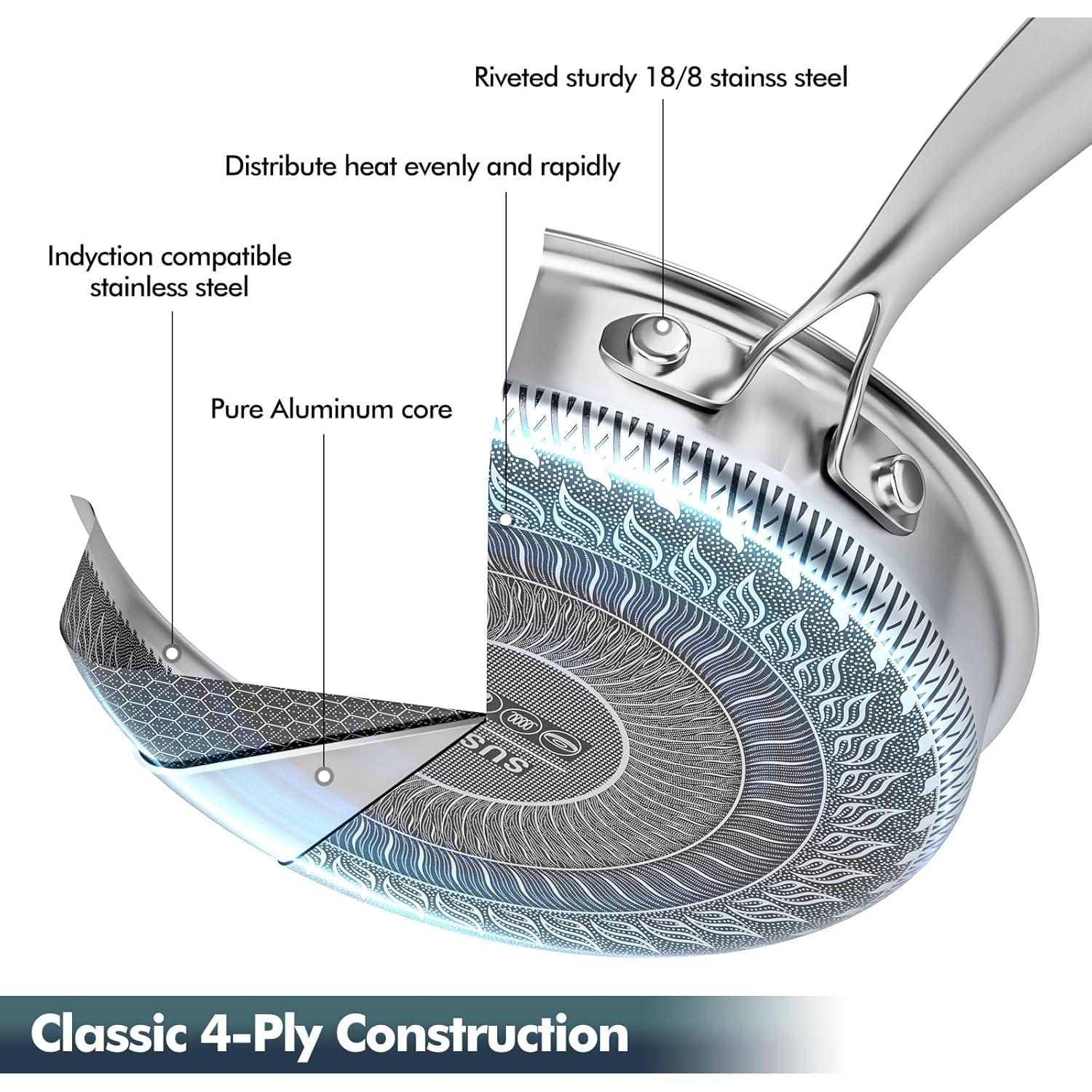 Juego de Ollas y Sartenes AufFranc 7 Piezas Acero Inoxidable