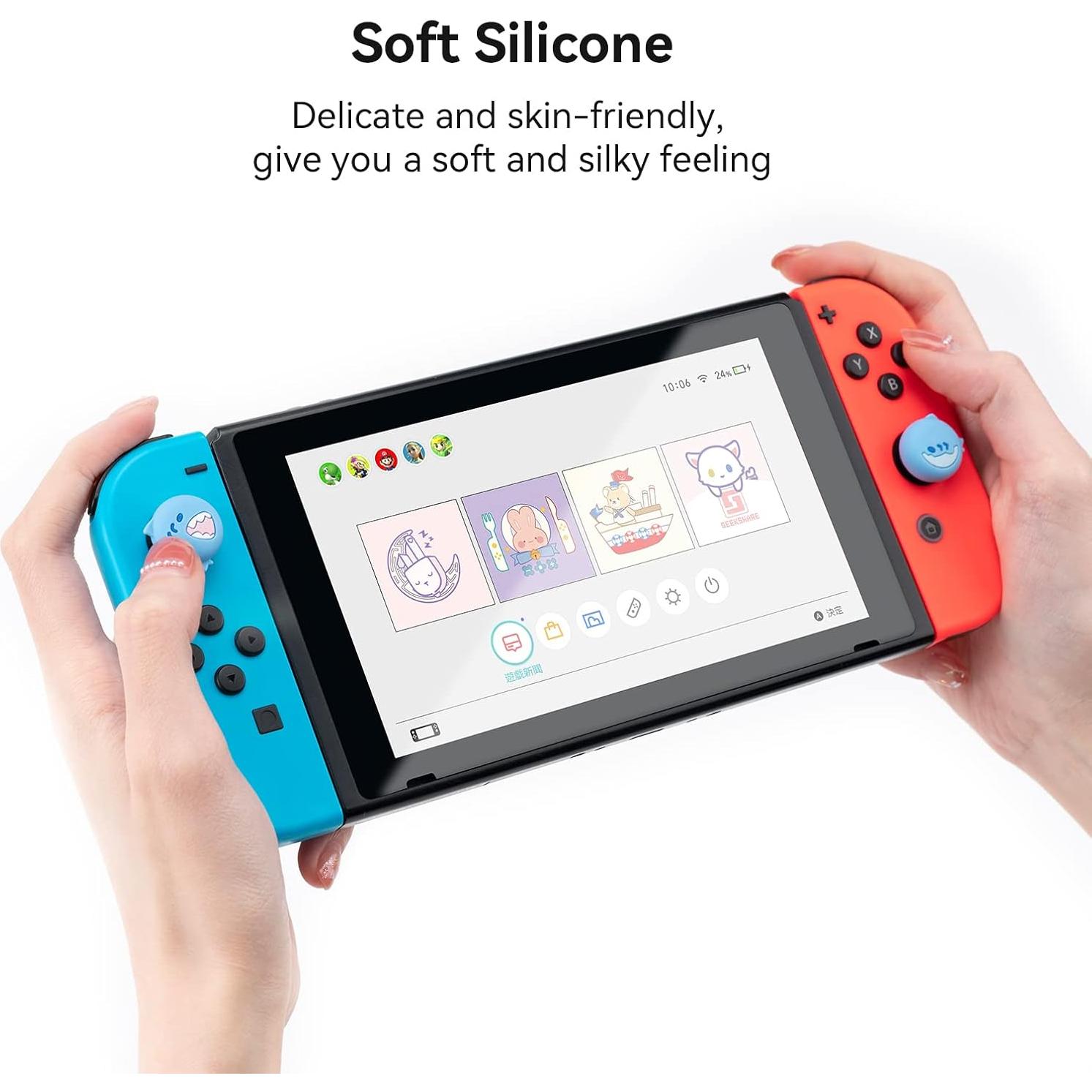 Tapones de Silicona GeekShare para Joycon - Tiburón 4PCS