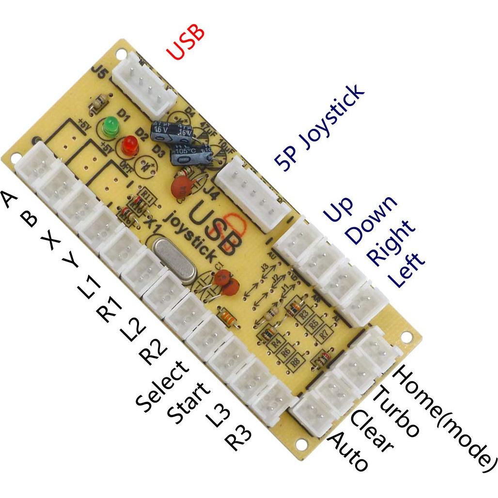Controlador Arcade SJ@JX Joystick 4/8 Vías USB para PC