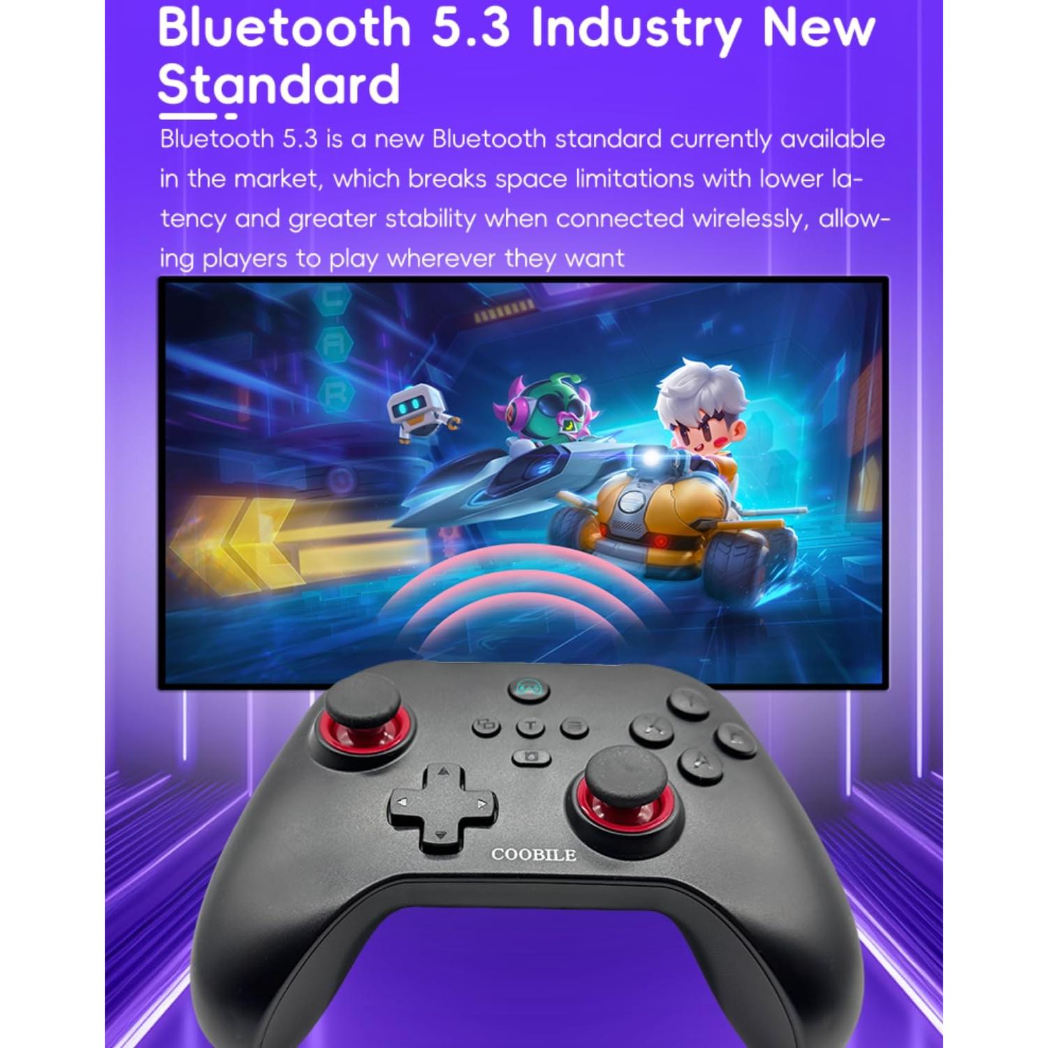 Controlador Inalámbrico COOBILE Gamepad Bluetooth Negro