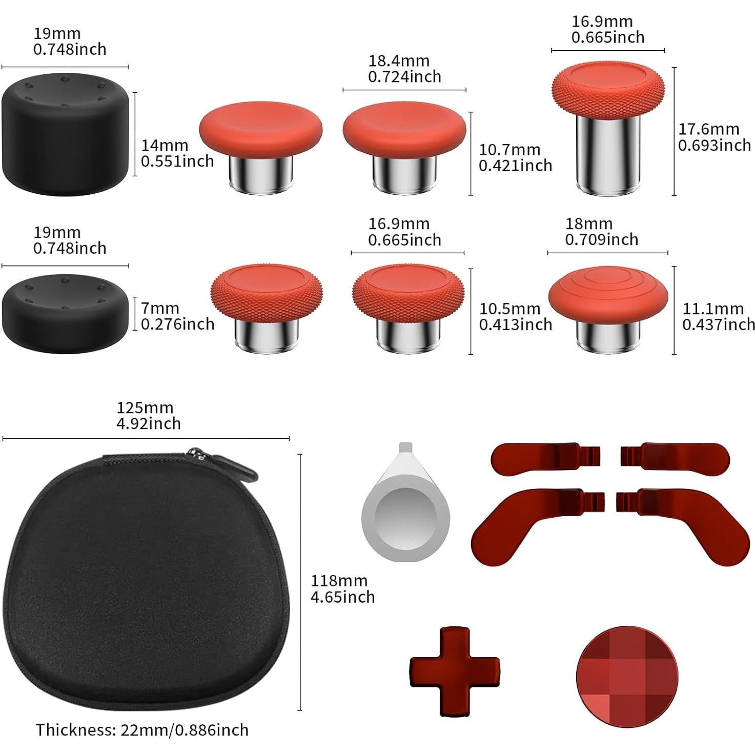 Kit Reemplazo Joysticks Metálicos Charm Focus 16-en-1 Xbox Elite