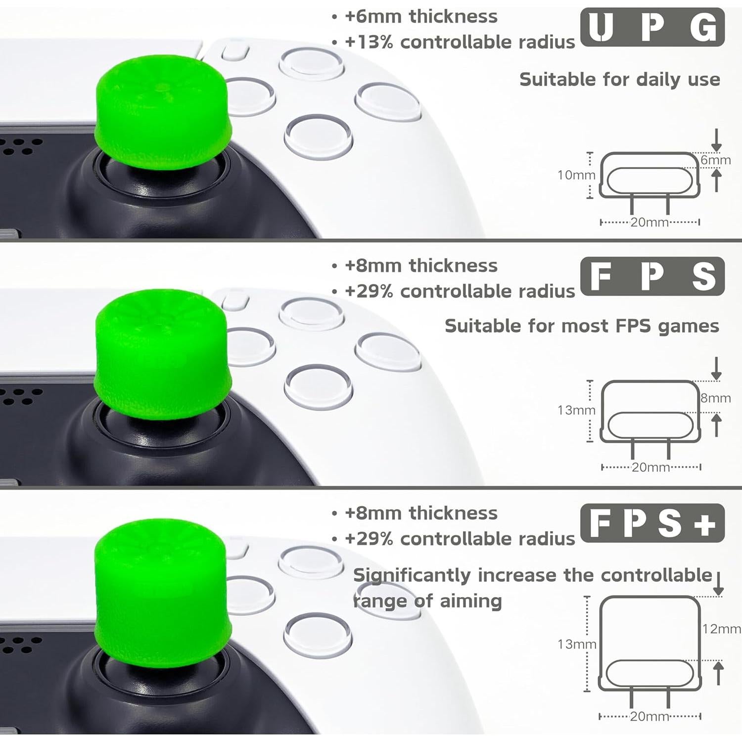 Juego de Tapas de Joystick Luck&Link Verde para PS5/Xbox