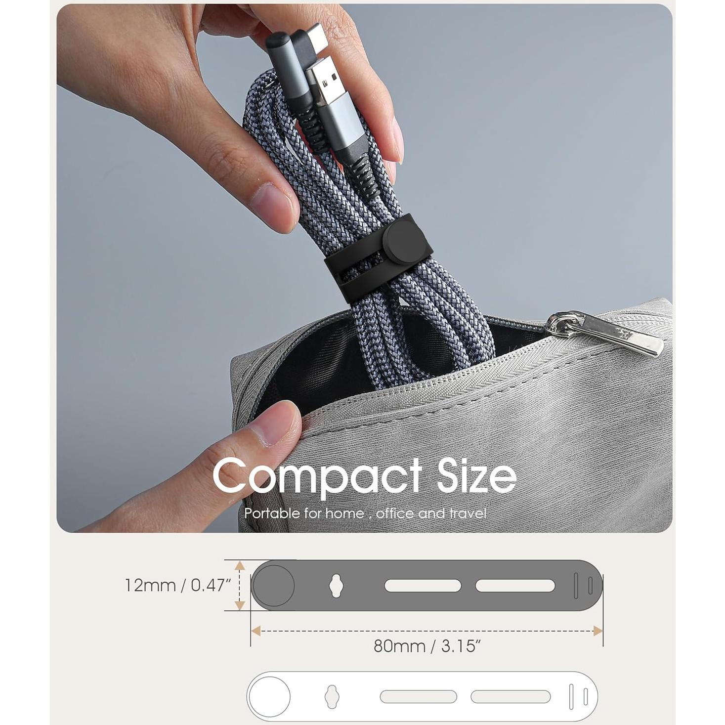 40 Bridas de Cable Nearockle Silicona Ajustables Blancas y Negras