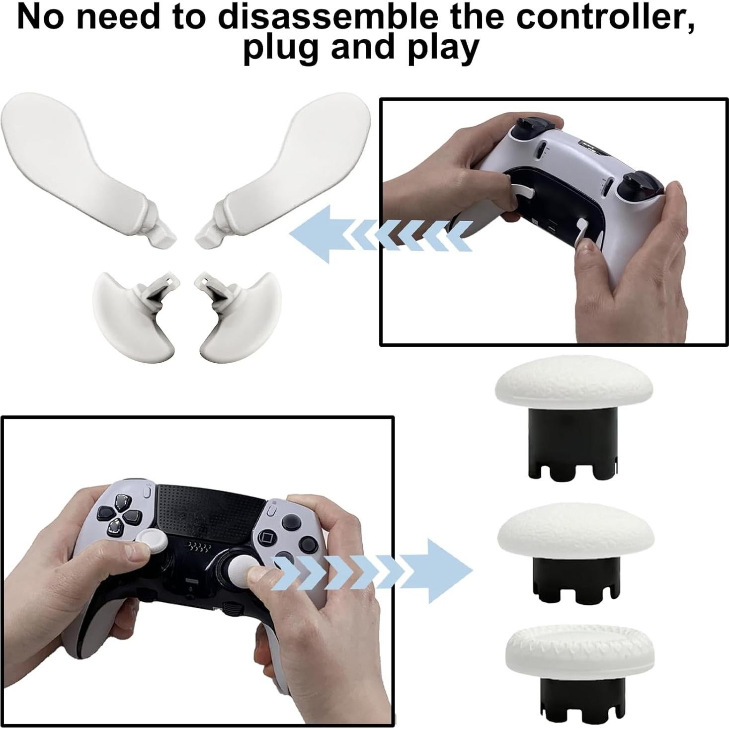 Kit 10 en 1 Accesorios Metal PS5 Edge Joysticks y Paddles