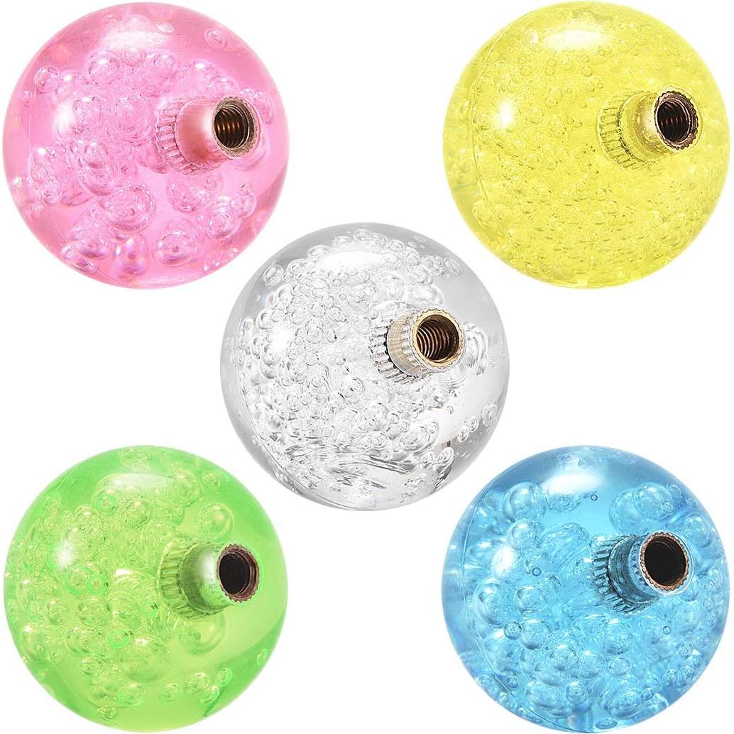 uxcell Joystick Ball Top Handle Rocker Round Head Arcade Game DIY Parts Replacement Crystal Pink Yellow Blue Green White 5Pcs