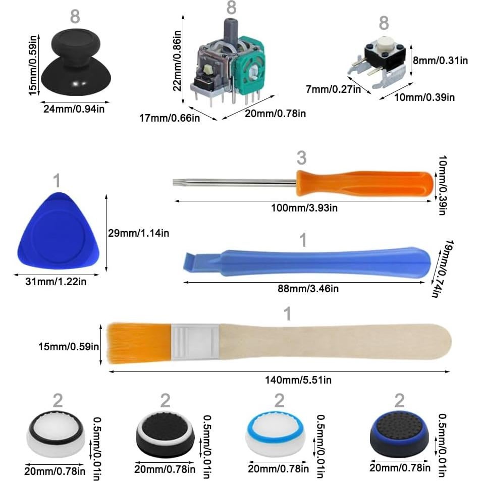 Kit de Reemplazo 38 PCS para Joysticks Xbox One lyfLux