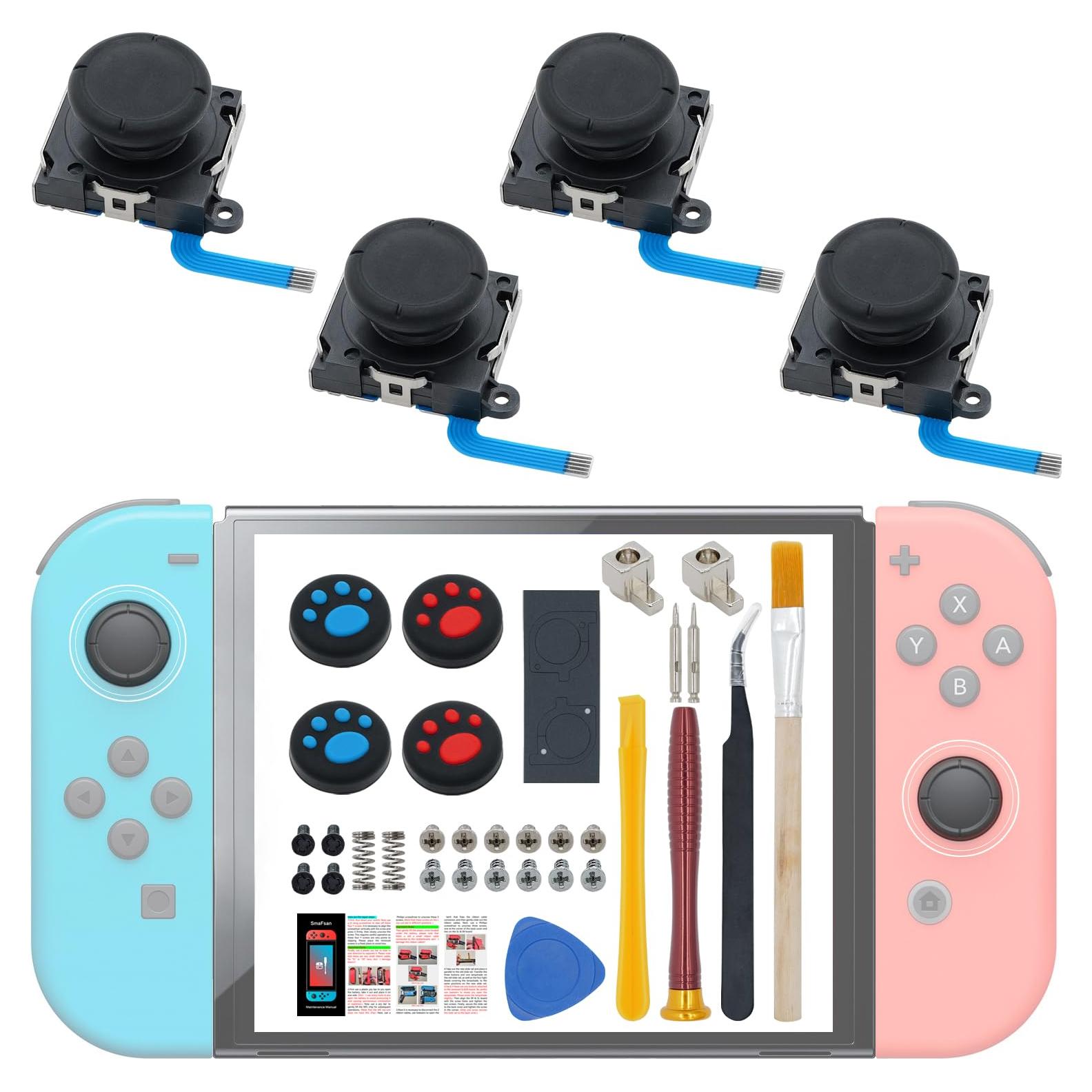 Kit Reparación Joystick Joycon SmaFsan 4 Piezas para Nintendo Switch