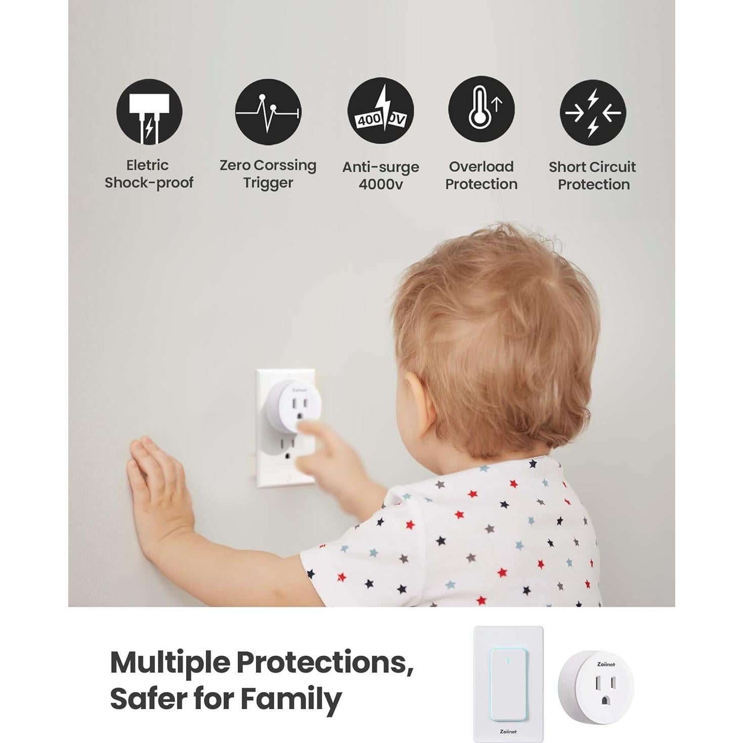 Enchufe Inteligente Zoiinet SW-AK1, Control por Voz y Temporizador