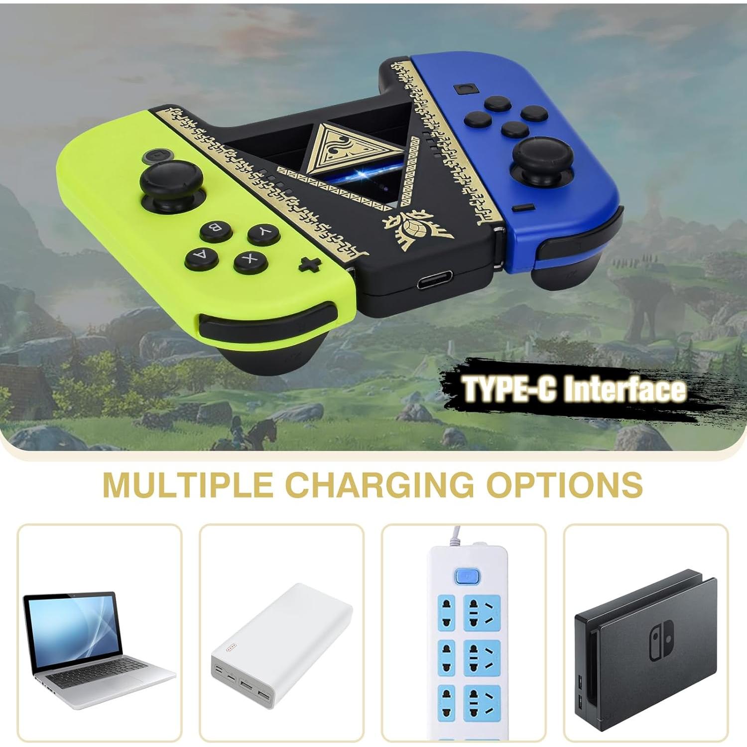 Grip de Carga Rápida DLseego para Joycon Switch OLED