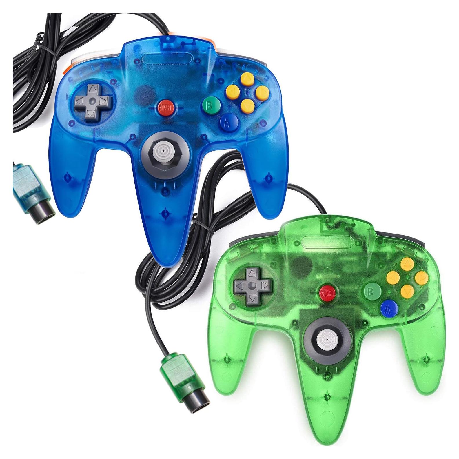 Controlador Clásico N64 miadore Verde y Azul 10 Botones
