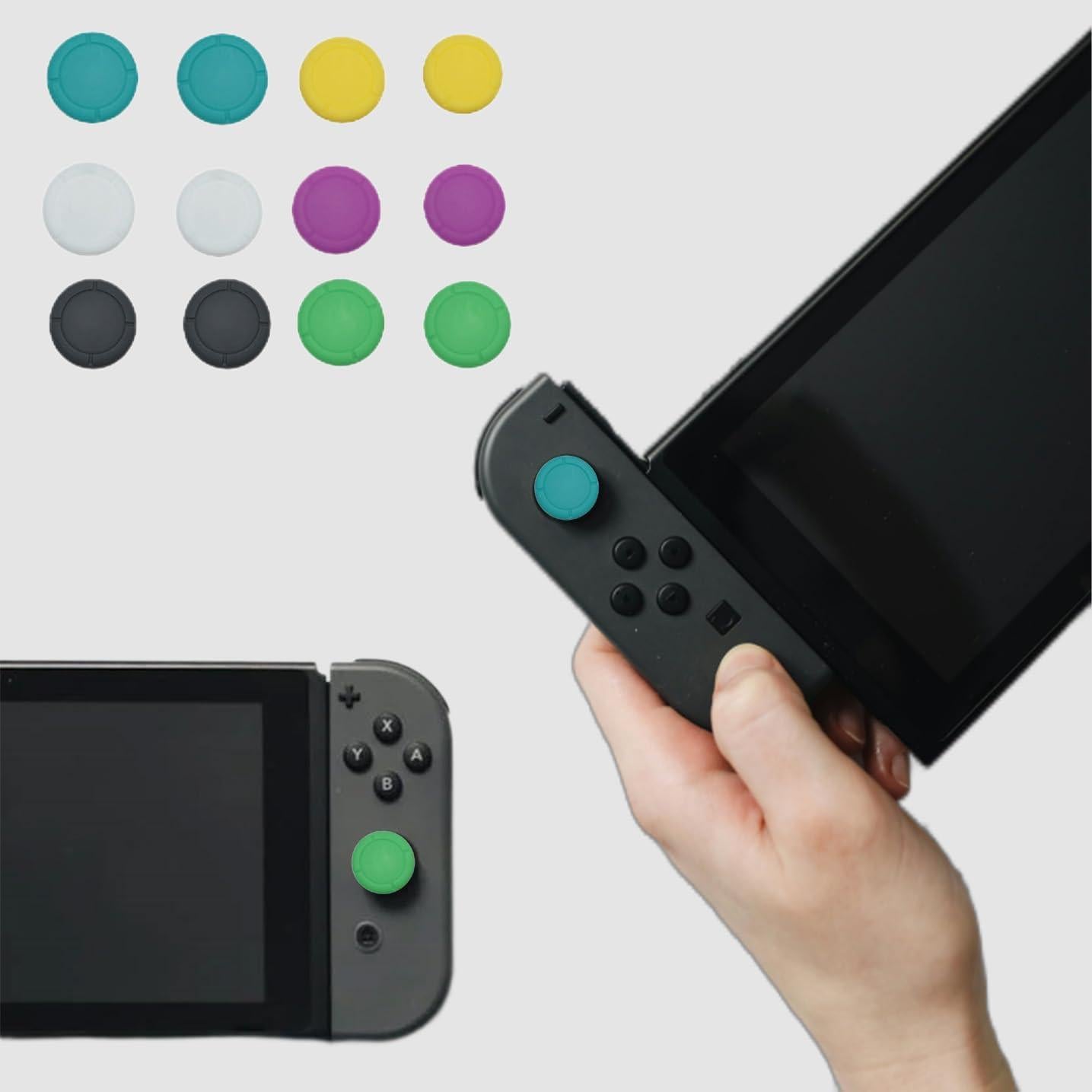 Cubiertas de Agarre de Pulgar Silicona Booge 12 Pcs para Switch