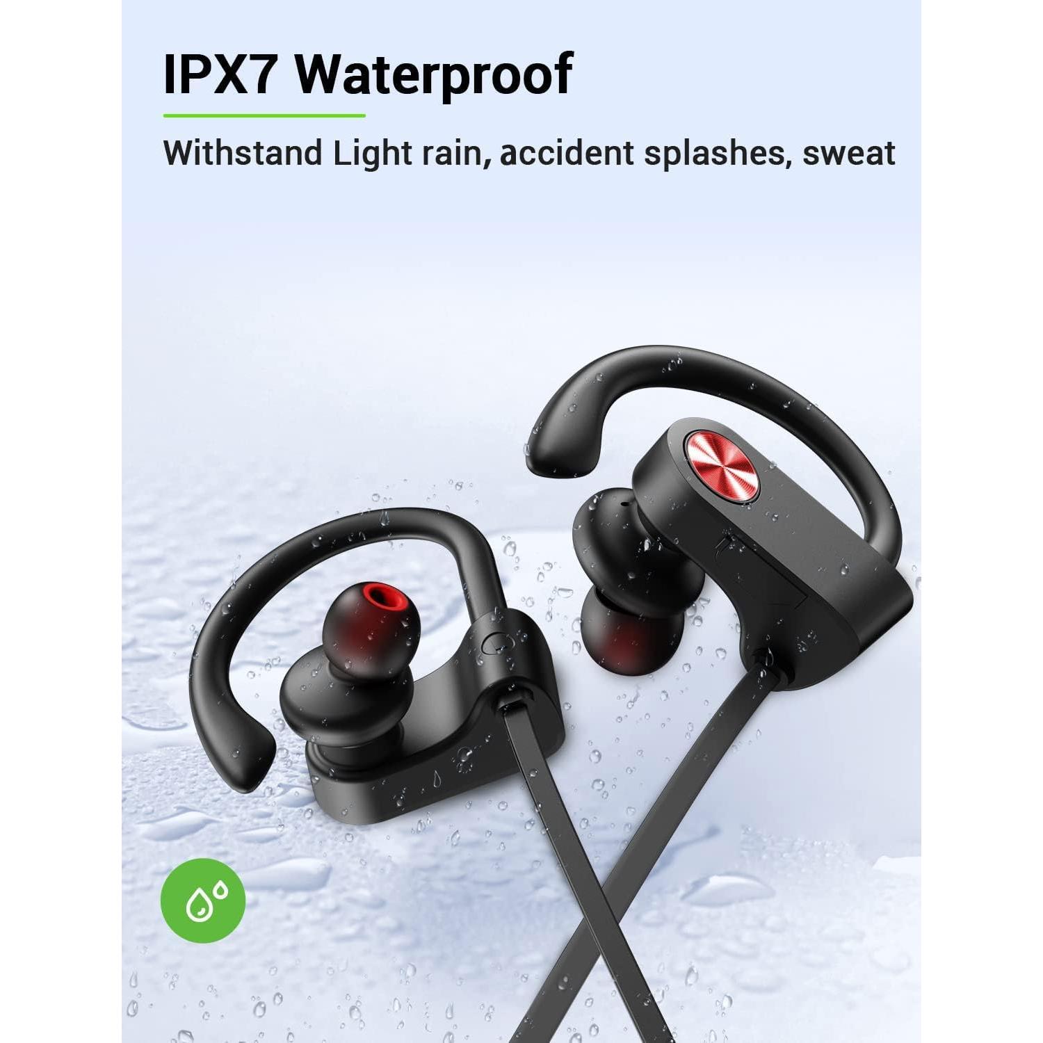 Auriculares Bluetooth Stiive U8I In-Ear IPX7 16h Negro/Rojo