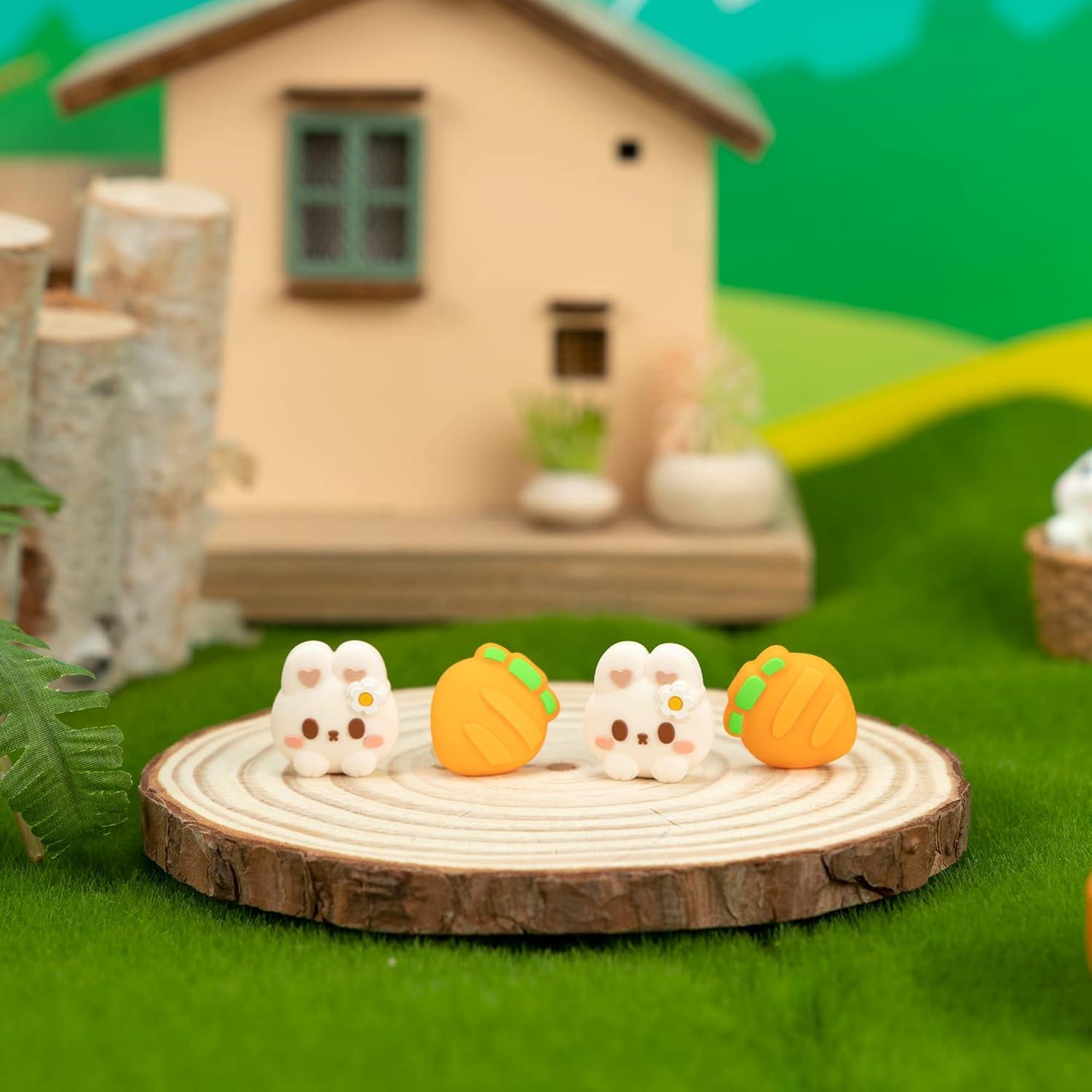 Tapones de Silicona GeekShare para Joycon Switch - Conejo y Zanahoria