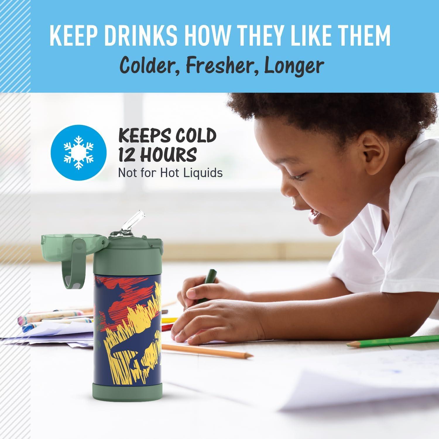 Botella de Agua THERMOS FUNtainer 354 ml con Pajita - Dinosaurios