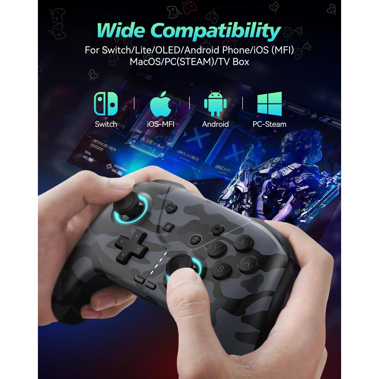 Controlador Inalámbrico GMBACK Bluetooth con Joysticks Hall
