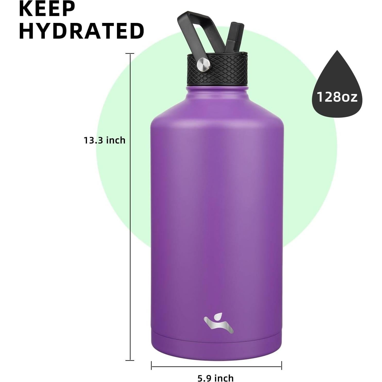 Botella de Agua Aislada Konokyo 3L con Pajilla y Mango