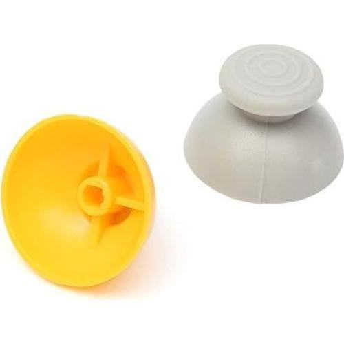 2 Tapas de Pulgar para Joystick Analógico NGC Gamecube Amarillo y Gris