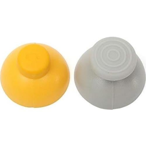 2 Tapas de Pulgar para Joystick Analógico NGC Gamecube Amarillo y Gris