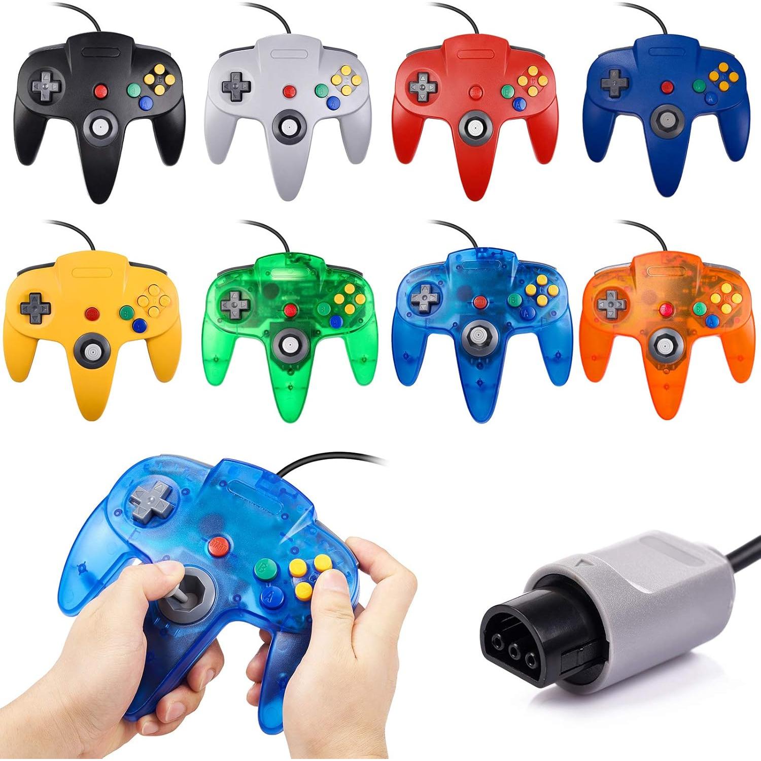 Controlador N64 Miadore 4 Pack Joystick Mejorado 1.83m