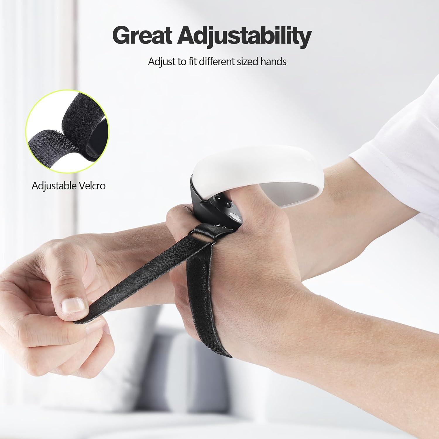 Agarraderas AMZDM para Controladores Meta Quest 2 VR Negro y Verde