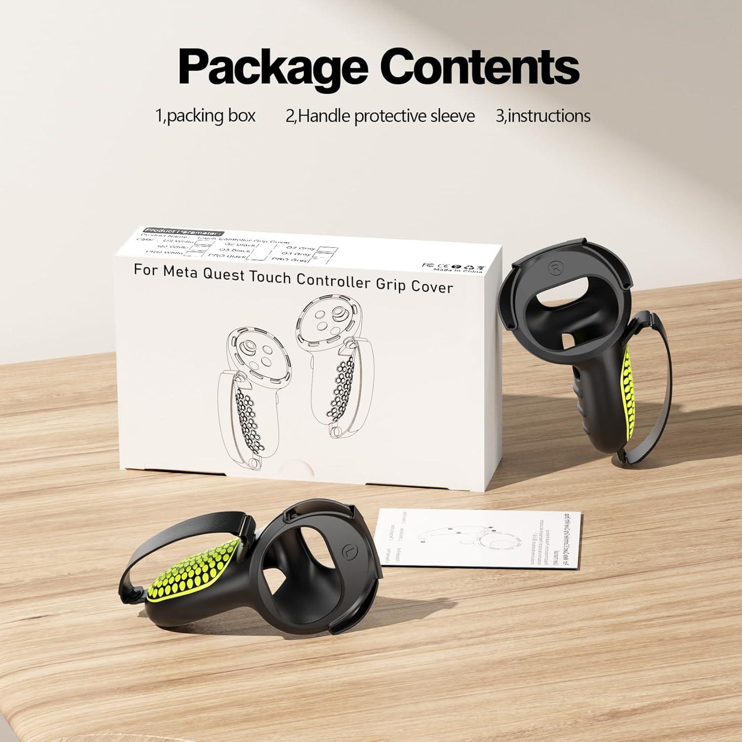 Agarraderas AMZDM para Controladores Meta Quest 2 VR Negro y Verde