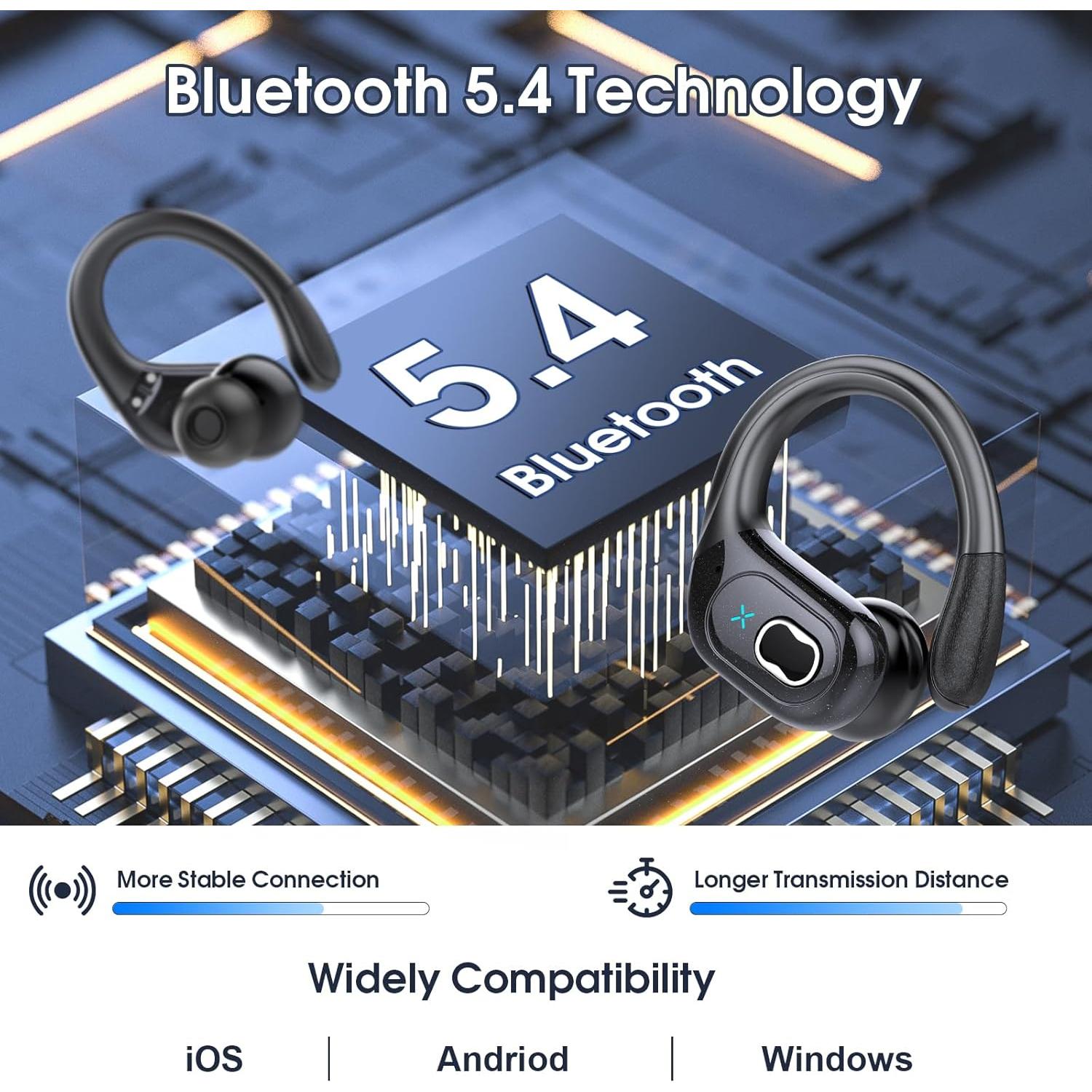 Auriculares Inalámbricos Aptkdoe HD65 Deportivos IPX7 75hrs