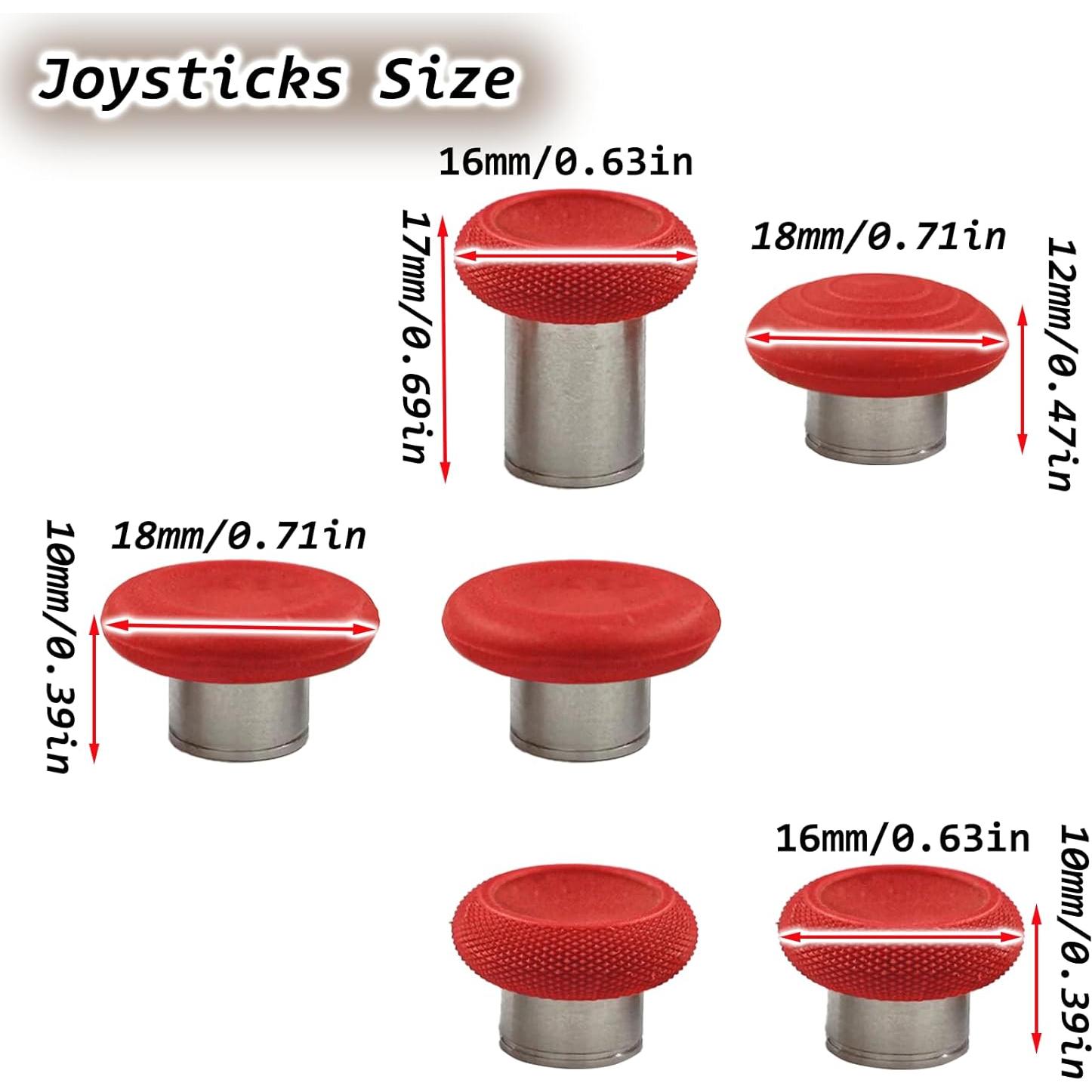 Palancas Magnéticas Metal 6 en 1 Xbox Elite Series 2 Rojo