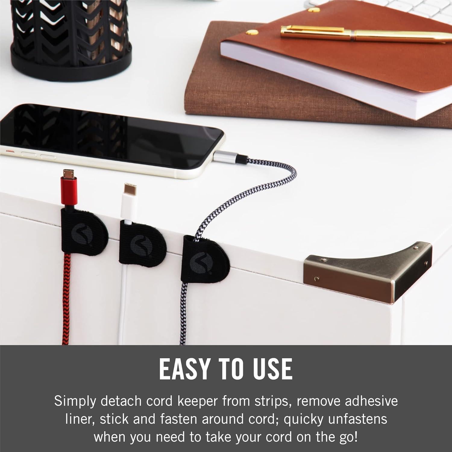 Clips para Cables VELCRO Brand 10pk Negro Autoadhesivos