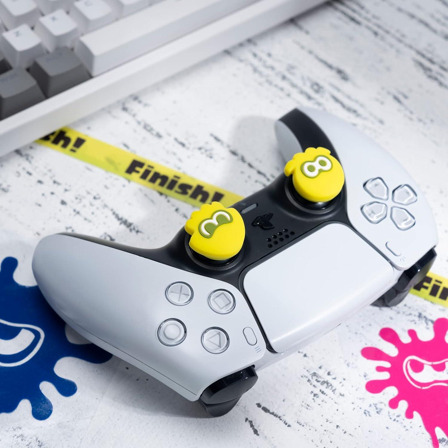 Yocore Splatoon3 Switch Thumb Grip Caps,Soft Silicone Thumb Grips,Analog Stick Caps Soft Silicone Joystick Caps for Switch Pro/ PS4 / PS5,4 Pcs