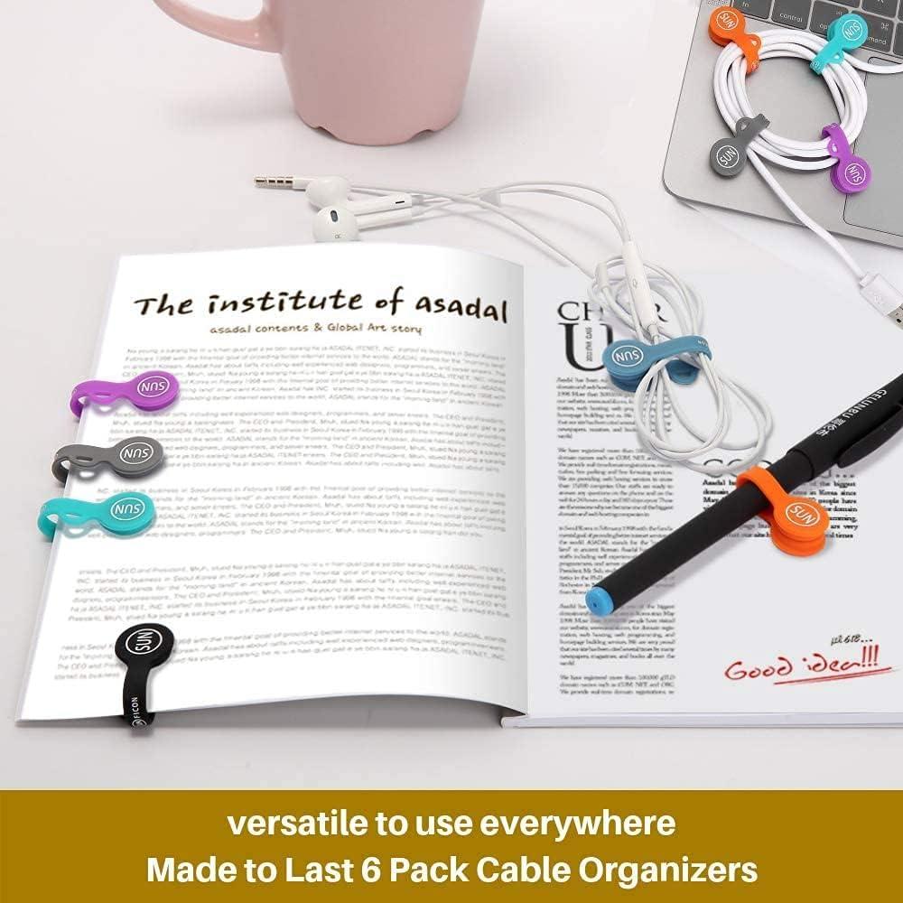 Organizadores Magnéticos de Cables SUNFICON 6 Piezas Multicolor