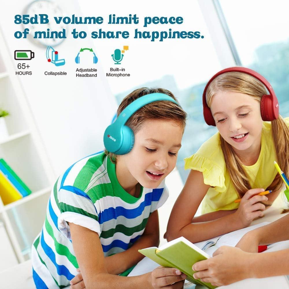 Auriculares Bluetooth MIDOLA Niños Plegables 85dB Turquesa