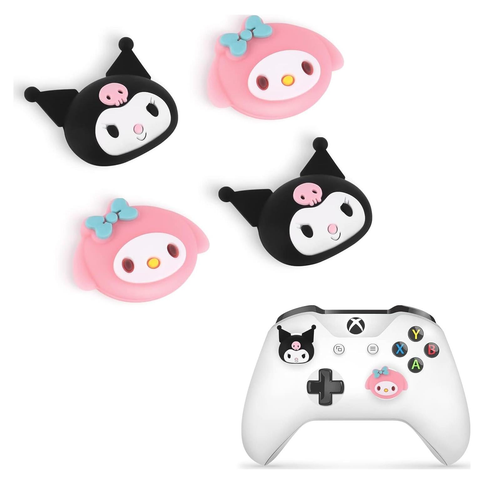 Tapas de Agarre para Pulgar DLseego 4PCS Silicona Rosa