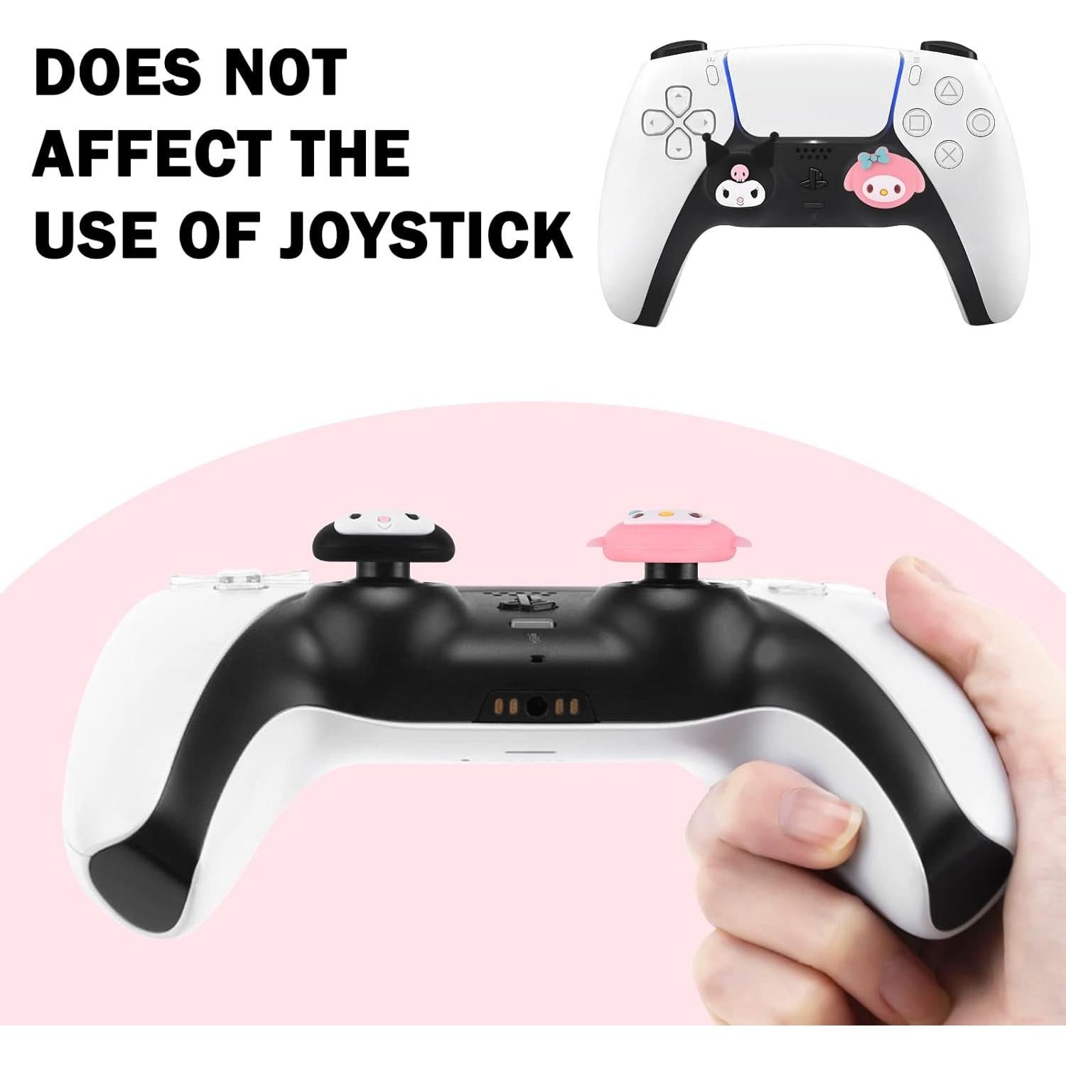 Tapas de Agarre para Pulgar DLseego 4PCS Silicona Rosa