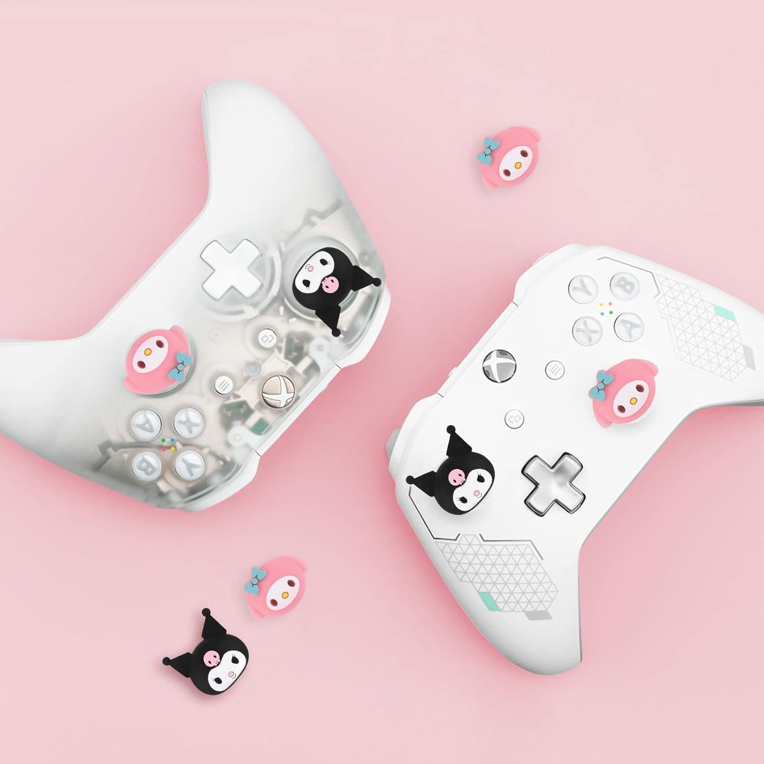 Tapas de Agarre para Pulgar DLseego 4PCS Silicona Rosa