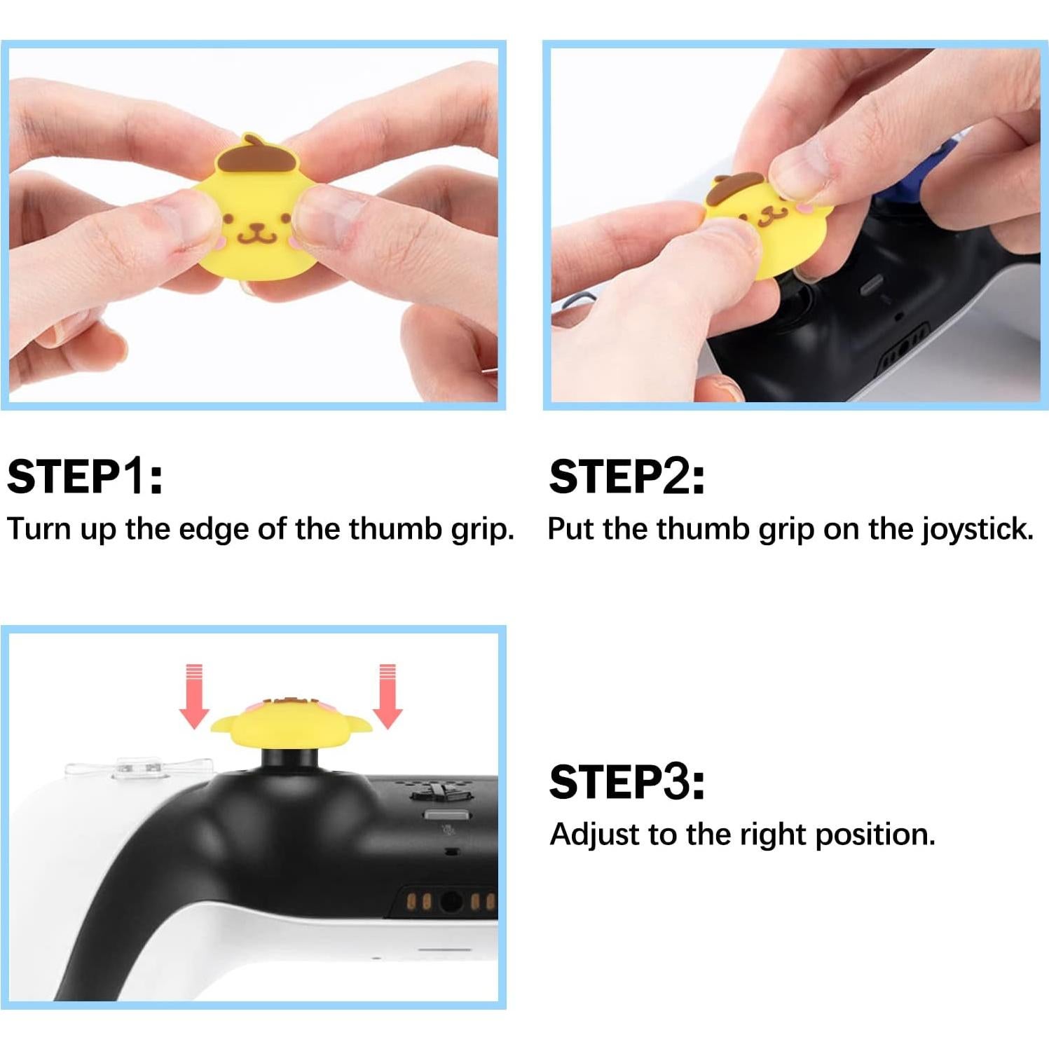 Tapas de Agarre para Pulgar DLseego 4PCS Silicona Rosa