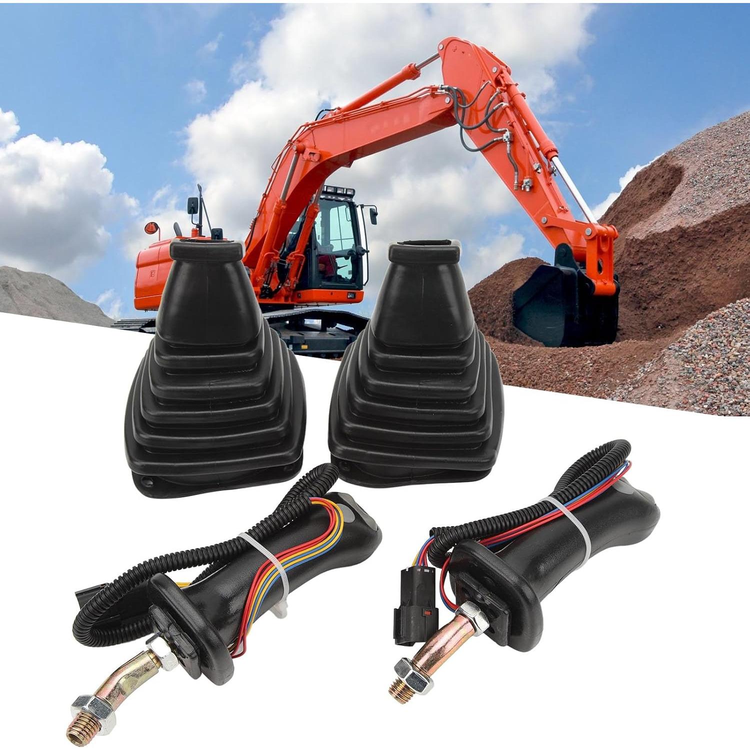 2Pcs Excavator Joystick Handles with Dust Cover for Doosan DH DX150 215 225 300 370‑9C