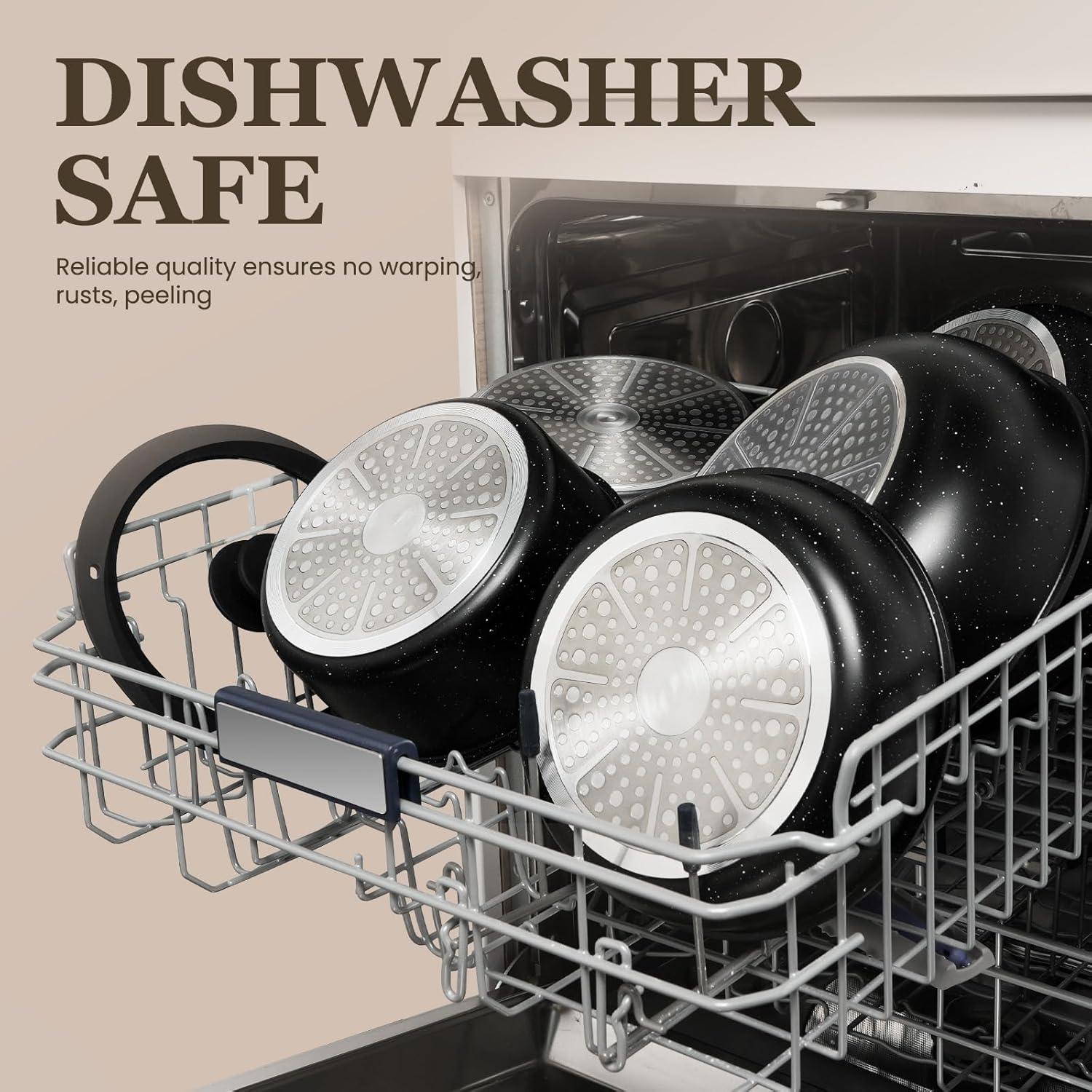 Juego de Ollas y Sartenes KIKCOIN 20 Piezas Antiadherente