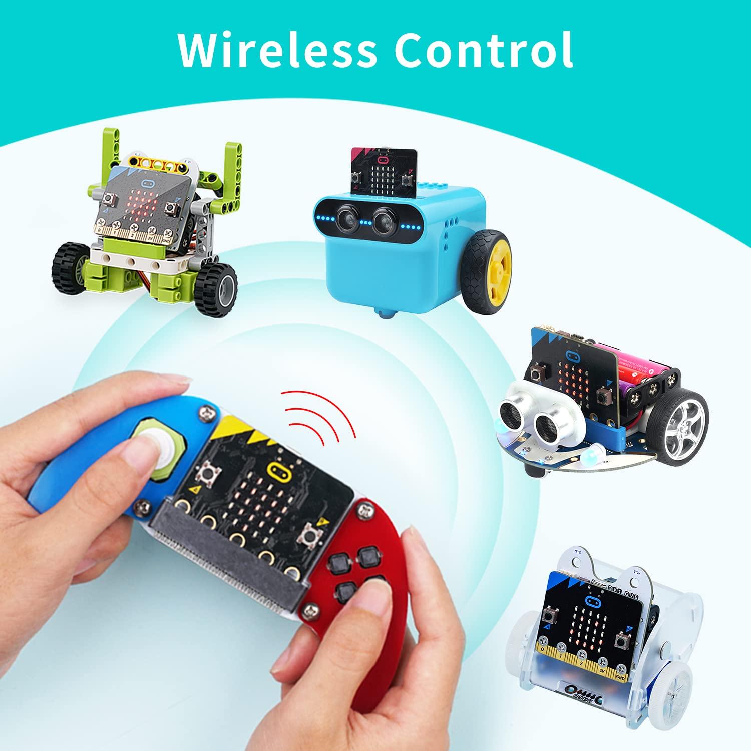 ELECFREAKS microbit Game Joystick Wireless Control Handle by micro:bit STEAM Education DIY Graphical Programming Controller(Without Micro:bit)