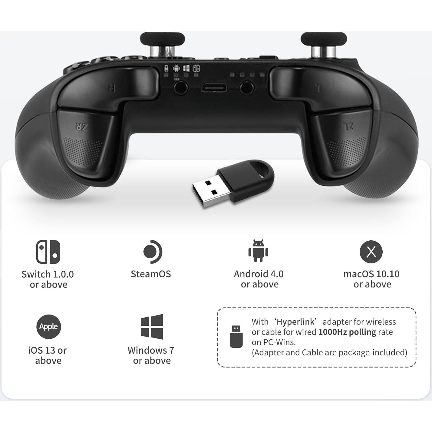 Controlador AKNES GuliKit KK3 Pro Inalámbrico - Negro