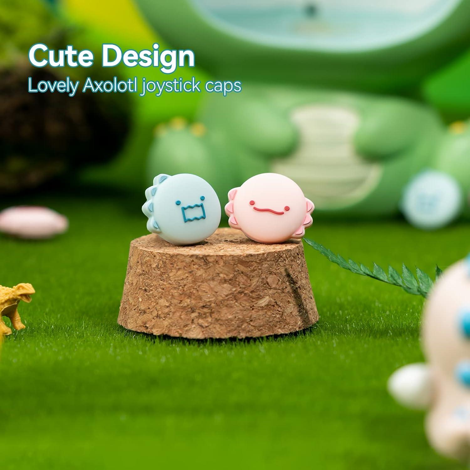 Tapones de Silicona GeekShare para Joy Con - Dinosaurio y Axolote