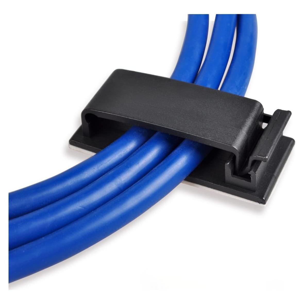 Clip de Cable Conwork 25-Pack Organizador Adhesivo Negro
