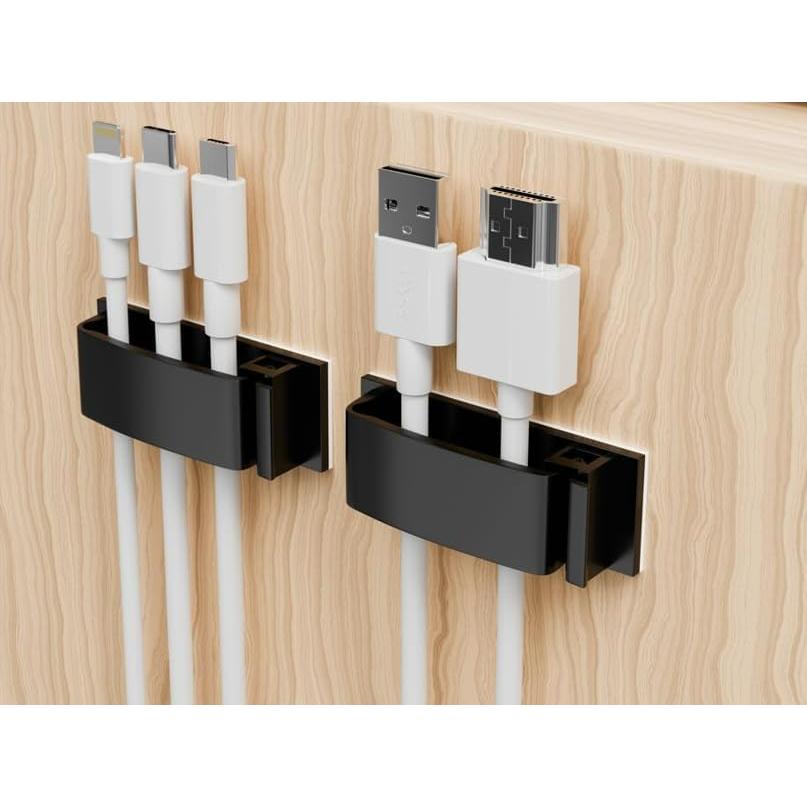 Clip de Cable Conwork 25-Pack Organizador Adhesivo Negro